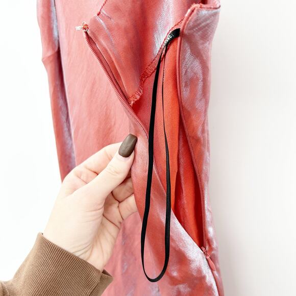 Forever 21 Womens Y2K Coquette Going Out Sateen Satin Mini Slip Dress Size L - Picture 4 of 8